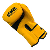 Rewon Excellence Boxhandschuhe R5 in Gelb, ideal für Kickboxen und Muay Thai, Boxtraining Zubehör, online Boxausrüstung.